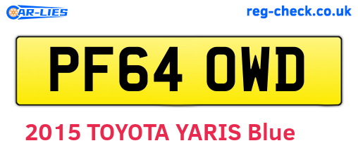PF64OWD are the vehicle registration plates.