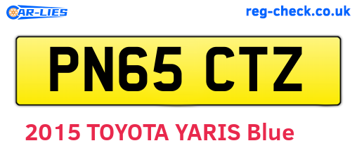 PN65CTZ are the vehicle registration plates.