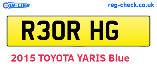 R30RHG are the vehicle registration plates.