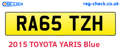 RA65TZH are the vehicle registration plates.