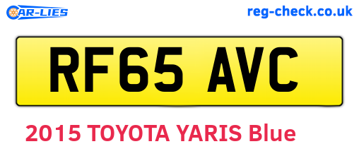RF65AVC are the vehicle registration plates.