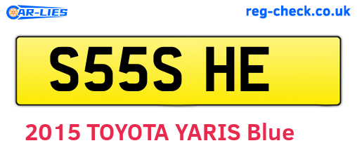 S55SHE are the vehicle registration plates.