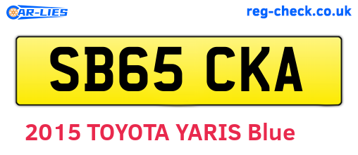 SB65CKA are the vehicle registration plates.