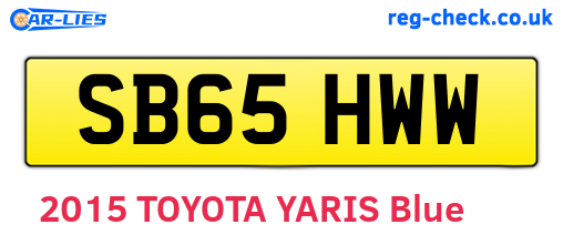 SB65HWW are the vehicle registration plates.