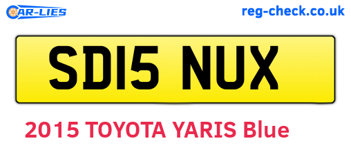 SD15NUX are the vehicle registration plates.