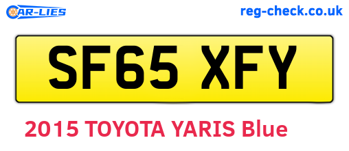 SF65XFY are the vehicle registration plates.