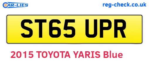 ST65UPR are the vehicle registration plates.