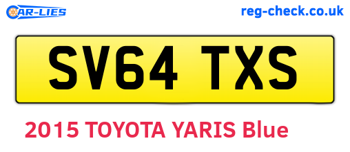 SV64TXS are the vehicle registration plates.