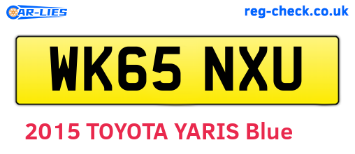 WK65NXU are the vehicle registration plates.