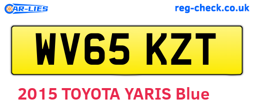 WV65KZT are the vehicle registration plates.