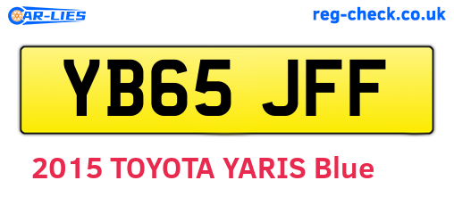 YB65JFF are the vehicle registration plates.