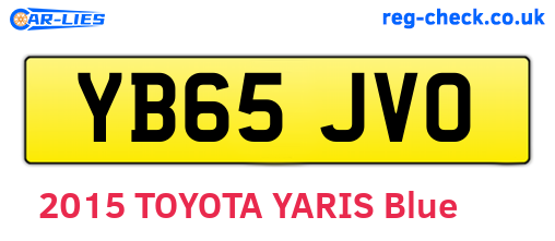 YB65JVO are the vehicle registration plates.