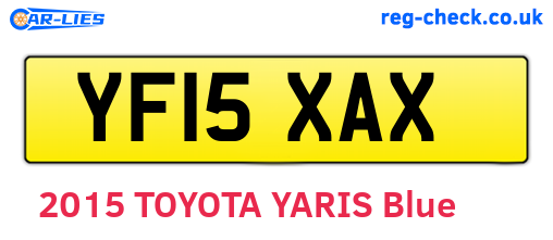 YF15XAX are the vehicle registration plates.
