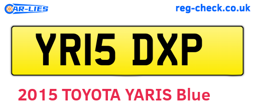 YR15DXP are the vehicle registration plates.