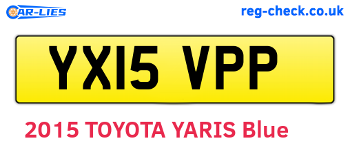 YX15VPP are the vehicle registration plates.