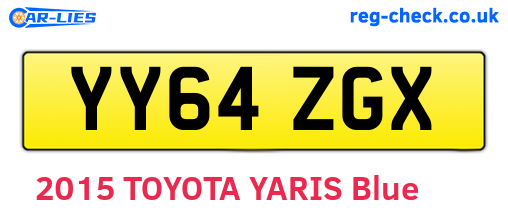 YY64ZGX are the vehicle registration plates.