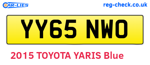 YY65NWO are the vehicle registration plates.