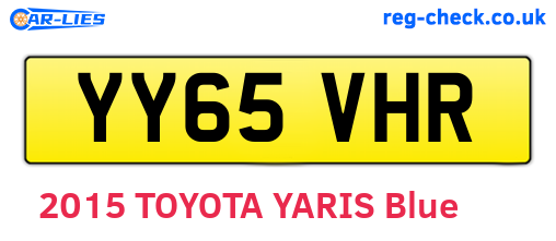 YY65VHR are the vehicle registration plates.