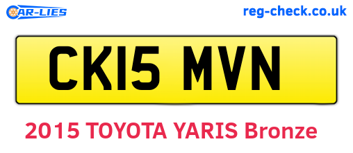 CK15MVN are the vehicle registration plates.