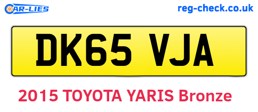 DK65VJA are the vehicle registration plates.