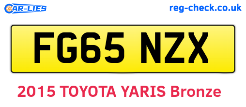 FG65NZX are the vehicle registration plates.