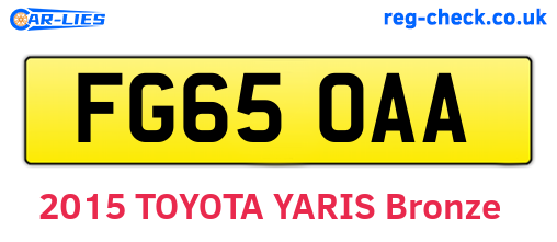 FG65OAA are the vehicle registration plates.