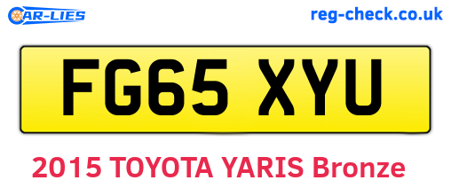 FG65XYU are the vehicle registration plates.