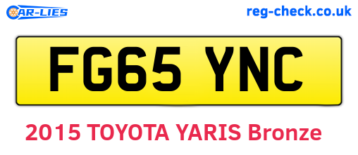 FG65YNC are the vehicle registration plates.
