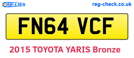 FN64VCF are the vehicle registration plates.
