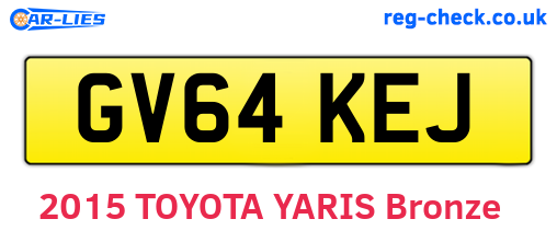 GV64KEJ are the vehicle registration plates.