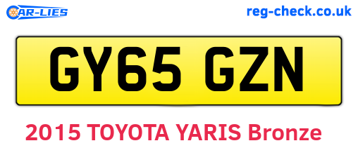 GY65GZN are the vehicle registration plates.