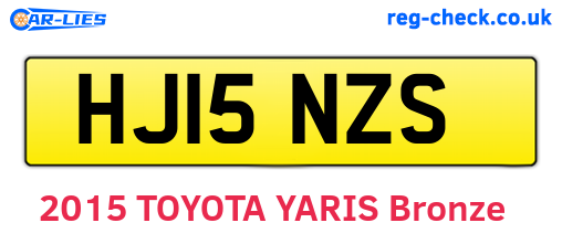 HJ15NZS are the vehicle registration plates.