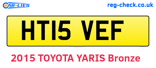 HT15VEF are the vehicle registration plates.