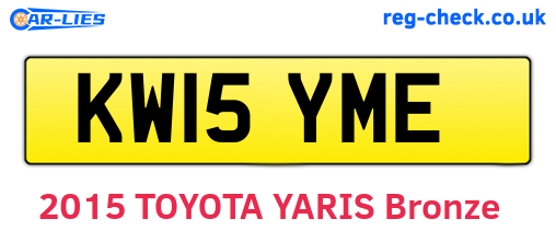 KW15YME are the vehicle registration plates.