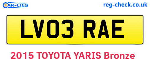LV03RAE are the vehicle registration plates.