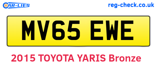 MV65EWE are the vehicle registration plates.