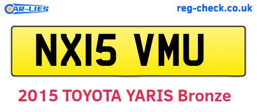 NX15VMU are the vehicle registration plates.