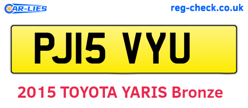 PJ15VYU are the vehicle registration plates.