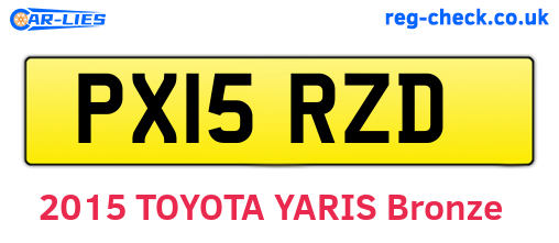 PX15RZD are the vehicle registration plates.