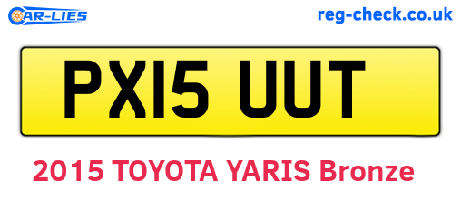 PX15UUT are the vehicle registration plates.