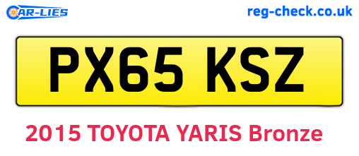 PX65KSZ are the vehicle registration plates.