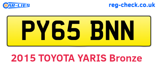 PY65BNN are the vehicle registration plates.