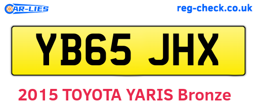 YB65JHX are the vehicle registration plates.