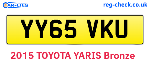 YY65VKU are the vehicle registration plates.