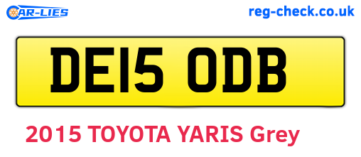 DE15ODB are the vehicle registration plates.