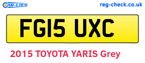 FG15UXC are the vehicle registration plates.