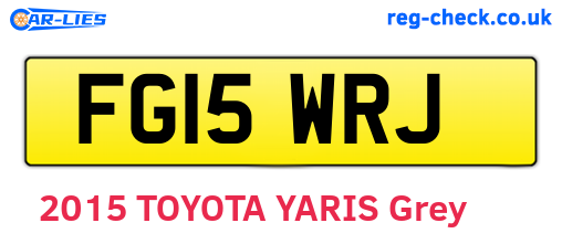 FG15WRJ are the vehicle registration plates.