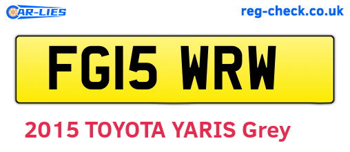 FG15WRW are the vehicle registration plates.