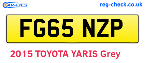 FG65NZP are the vehicle registration plates.