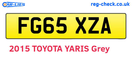 FG65XZA are the vehicle registration plates.